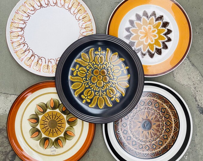 CHIPPED Mismatched Set of 5 Vintage Dinner Plates Etsy