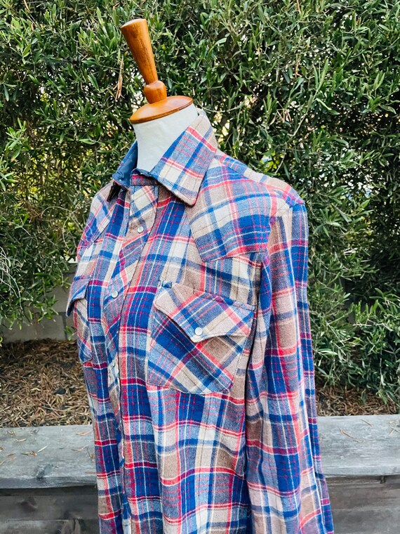 Vintage Plaid Wool Lightweight Jacket - image 7