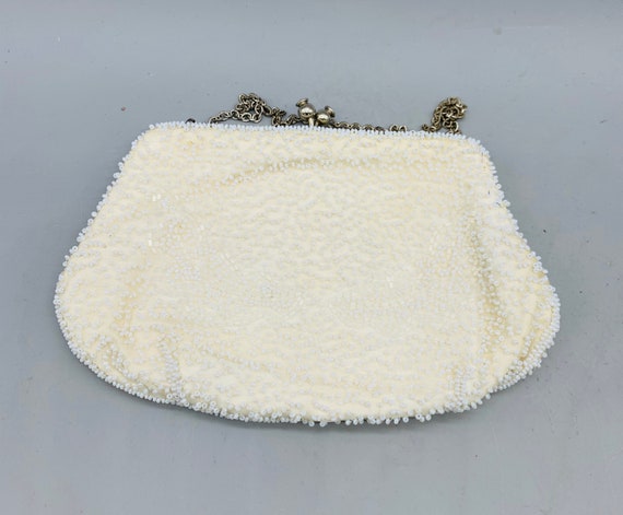 Vintage Handmade 1940's Walborg Beaded Bag With Chain Strap