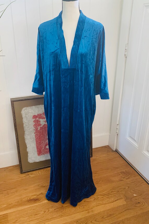 Vintage Diamond Tea Royal Blue Housedress/ Robe/ B