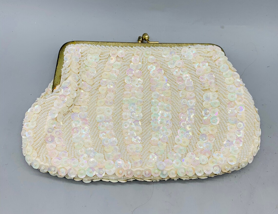 Vintage Mid Century Fine Arts Bag Co. Beaded and Sequins Bag Etsy