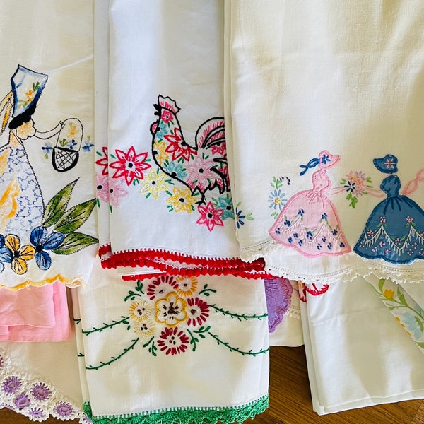 Embroidered Pillowcases Etsy