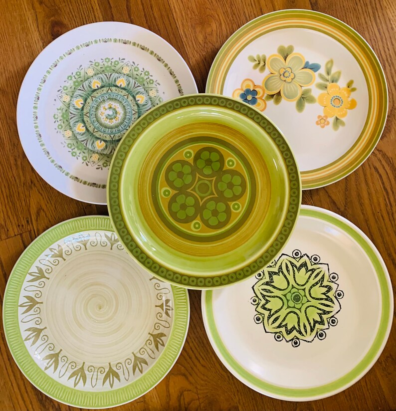 Mismatched Set of 5 Vintage Dinner Plates Etsy