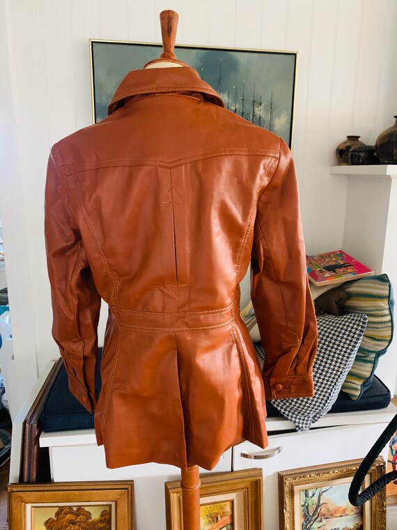 Vintage 1970’s Bottom Line Brown Vinyl Jacket - image 3