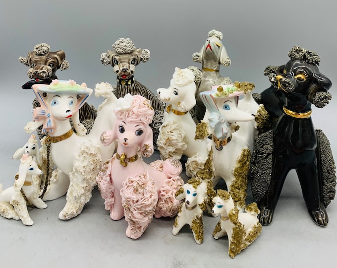 Vintage Spaghetti Poodle Figurines