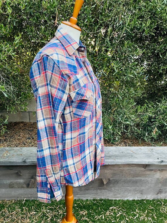 Vintage Plaid Wool Lightweight Jacket - image 3