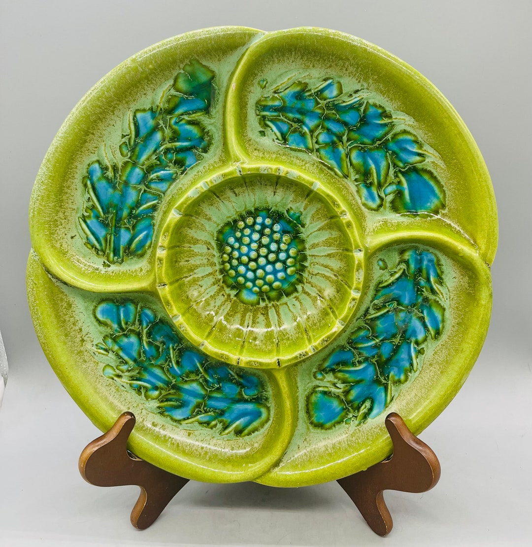 Midcentury Maurice of California Pottery Party Platter/ Vintage Ceramic