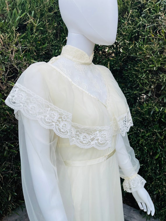 Vintage 1970’s Prairie Wedding Dress - image 6