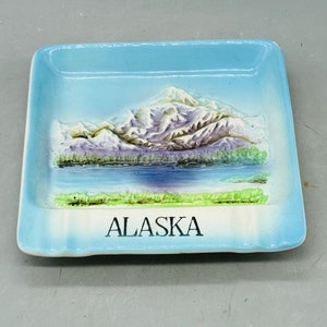 Vintage Ashtrays Sold Individually/ Ceramic Pottery Ashtrays/ Key Holder/ Home Decor Alaska Mt Mickinely