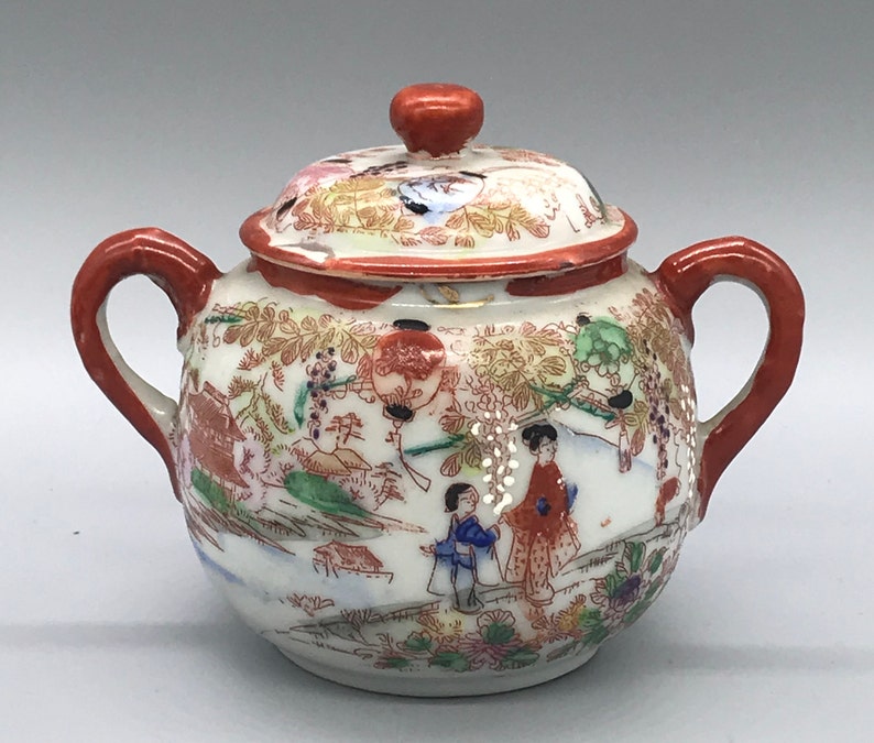 Kutani Satsuma Eggshell Geisha Tea Set of 6 Pieces Etsy