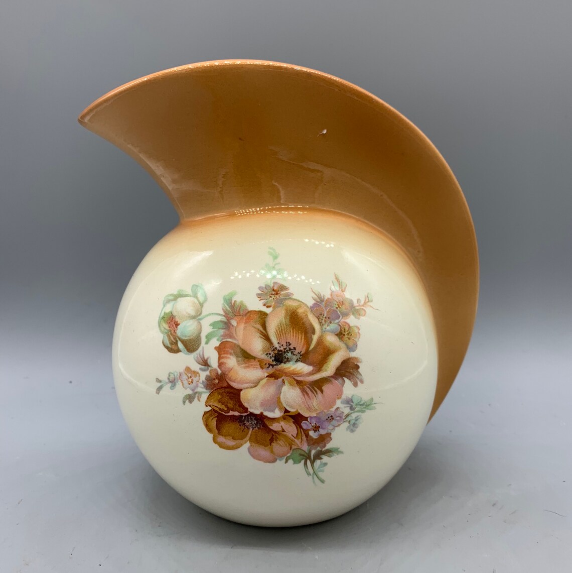 Vintage Art Deco Floral Vase Etsy