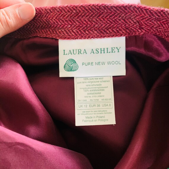 Vintage Laura Ashley Wool Pencil Skirt - image 3
