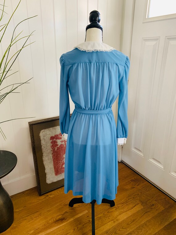 Vintage 1970’s New Discoveries Blue Dress - image 4