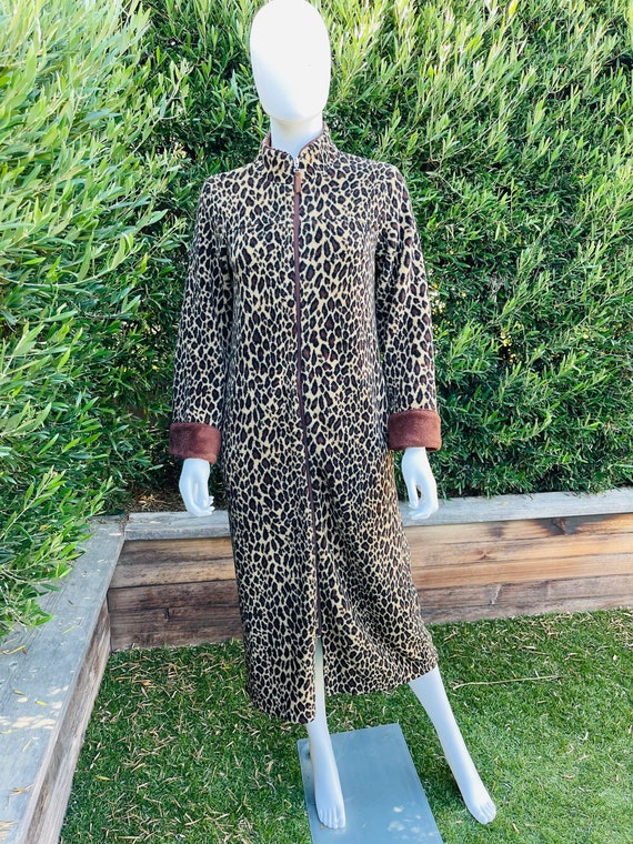 Oscar De La Renta Cheetah Zip Up Robe - image 1