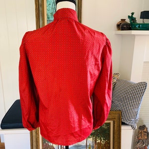 Vintage Schrader Sport Red Blouse With Neck Ties - Etsy