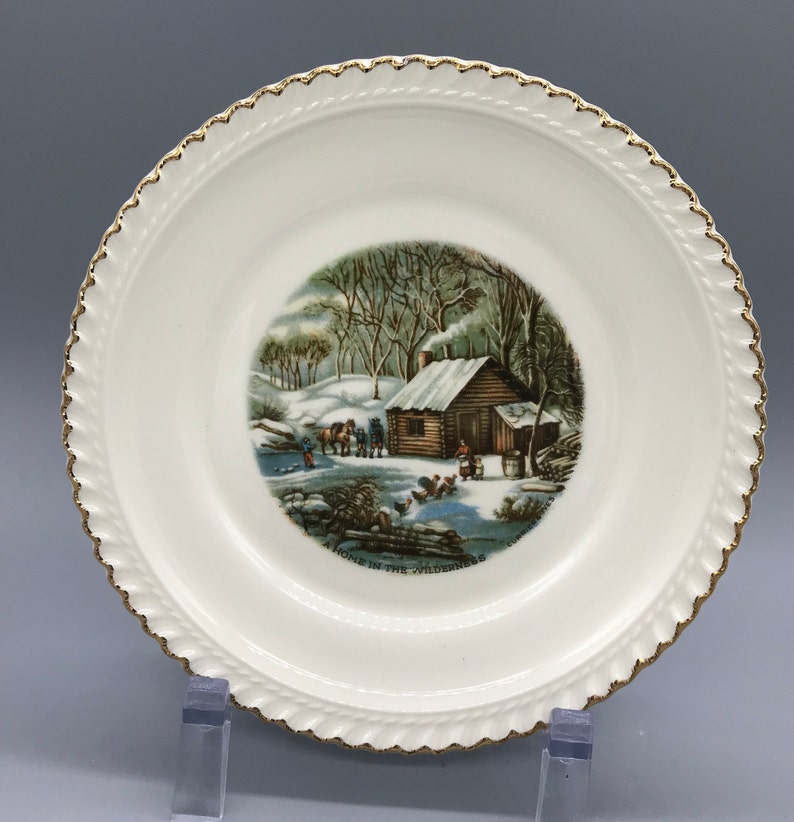 Harker Pottery\u2019s Currier And Ives Dinner Plates and