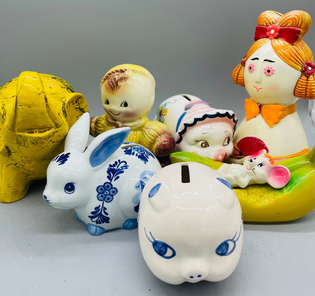 Vintage Coin piggy Banks Sold Individually Holland Mold, Lefton