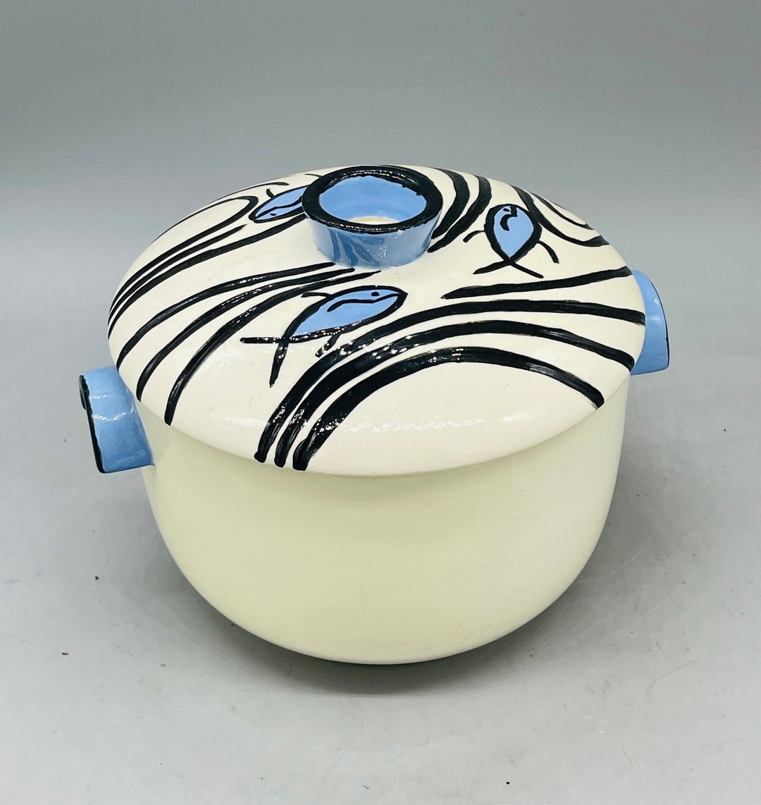 Vintage Roselane Pottery Fish Covered Bowl and Soup Bowls Sold Etsy