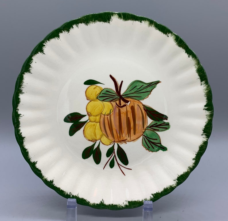 Southern Potteries Blue Ridge Dinnerware-County Fair Green Salad Plates and Fruit Fantasy Serving Bowl image 1