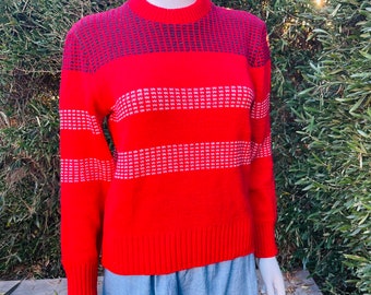 Lido Sports California Red Wool Ski Sweater