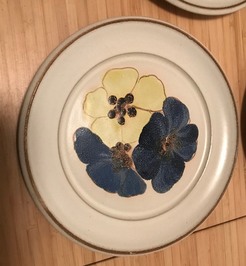 Denby Stoneware Potpourri Floral Hue Dinner Plates Salad Etsy