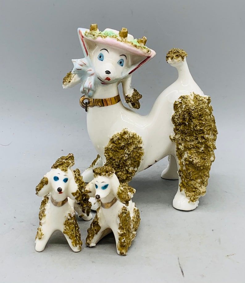 Vintage spaghetti poodle figurines sold individually etsy