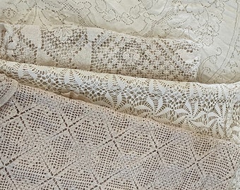 Vintage Lace and Crocheted Tablecloths Sold Individually