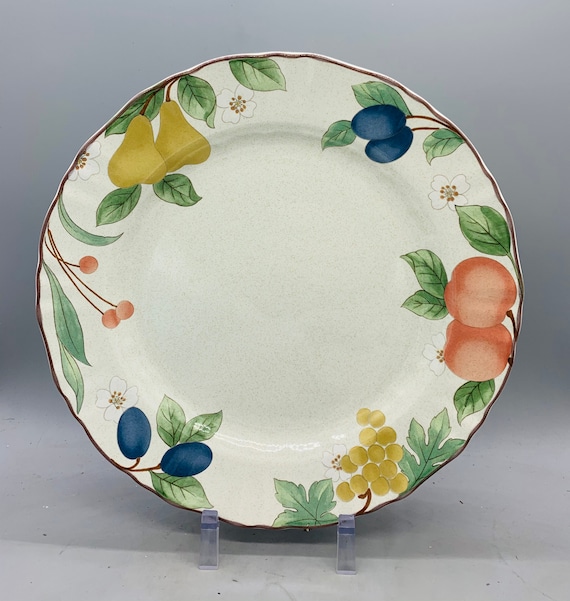 Platos para tartas platos llanos platos para ensaladas tazas para capuchino platillos y fruteros Country Classics de Mikasa con diseno panoramico de frutas se venden por separado Etsy Mexico