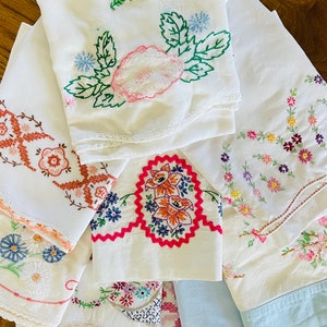 Vintage Embroidered Pillowcases Sold Individually