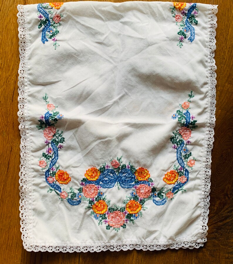 Vintage Embroidered Household Linens Etsy