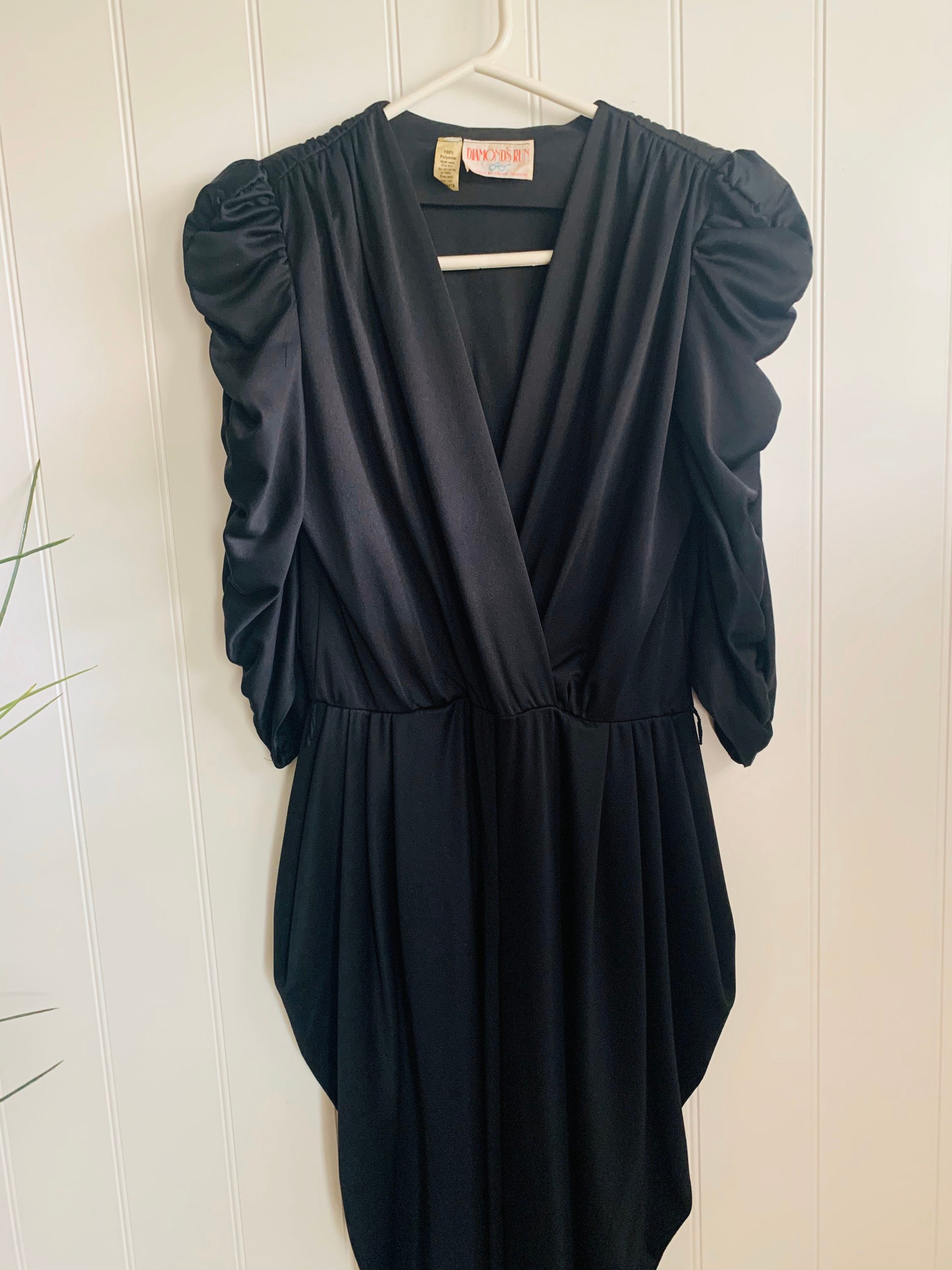 1970s Diamonds Run Black Polyester Jumpsuit Designed By Wayne | Etsy