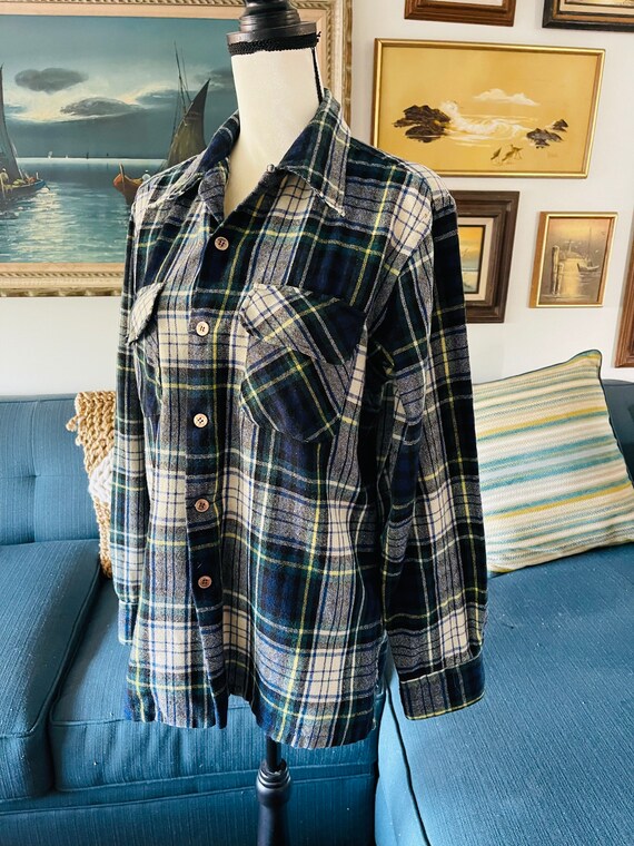 Vintage JC Penny Wool Plaid Button Down