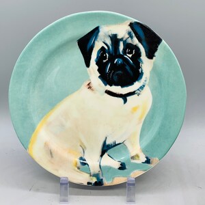 Anthropologie Signed Sally Muir A Dog A Day Pug Dessert Plate Etsy Canada