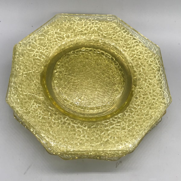 Smith Glass’ By Cracky Canary & Amber Octagonal Salad Plates