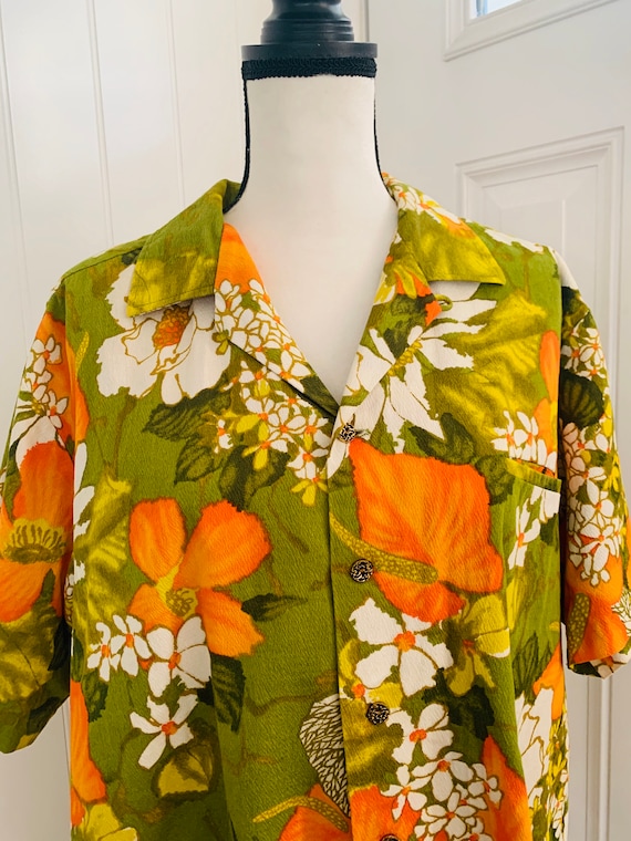 Vintage Kamehamena Barkcloth Hawaiian Shirt