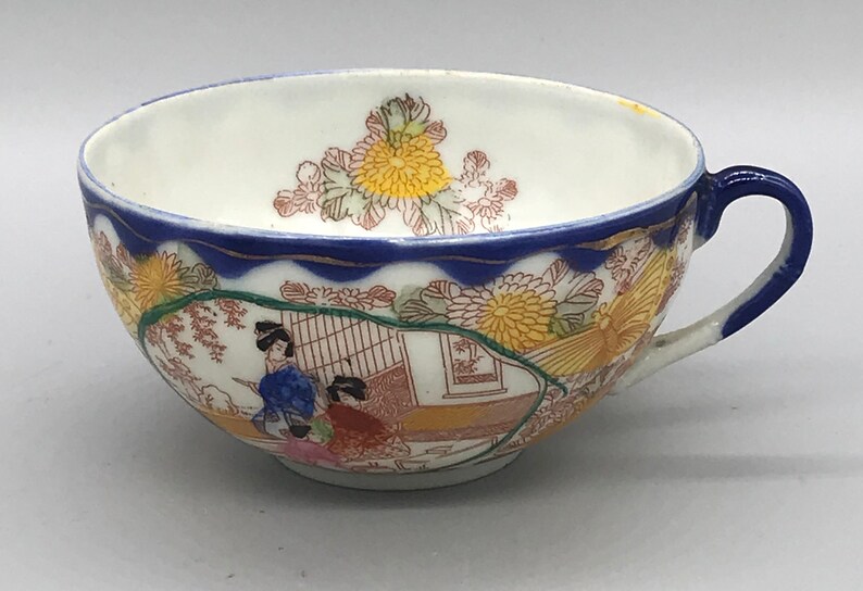 Kutani Satsuma Eggshell Geisha Tea Set of 6 Pieces Etsy