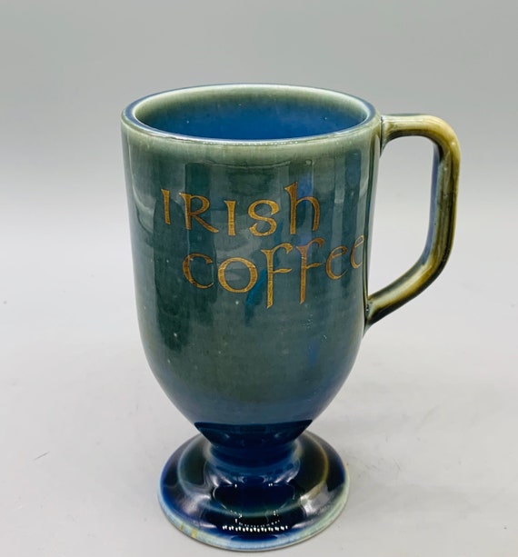 Vintage Blue Green Wade Irish Coffee Mugs Made in Ireland Sold