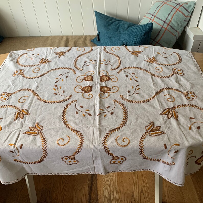 Vintage Embroidered Tablecloths Sold Individually Etsy
