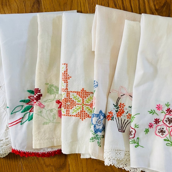 Various Embroidered Table Runners/ Table Linens Sold Individually