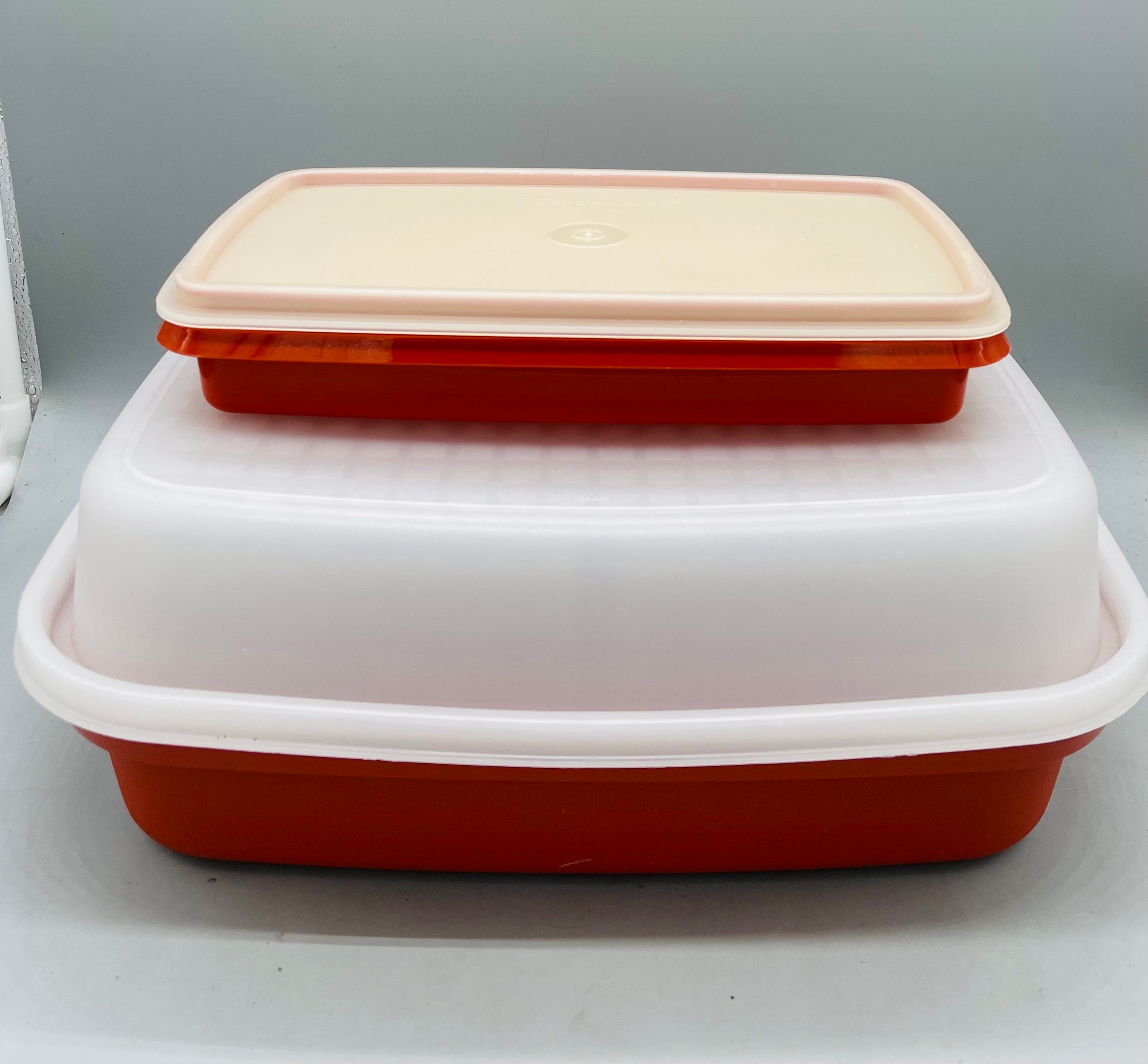 TUPPERWARE LARGE SEASON SERVE MARINADE CONTAINER Meat Vegetables + 1294  1295 Red