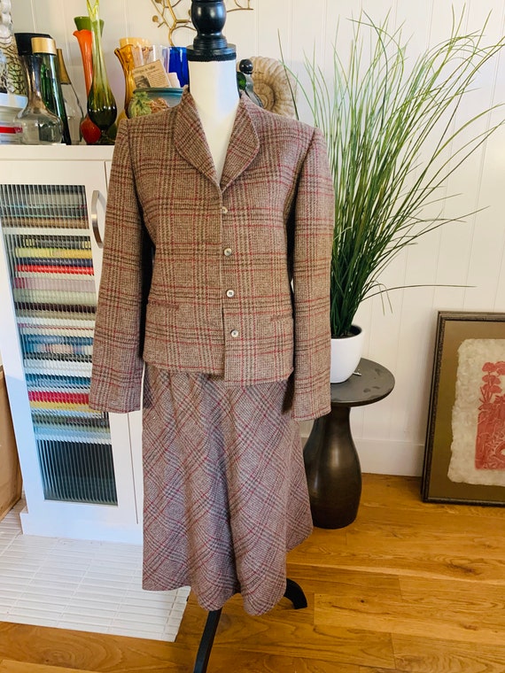 Vintage Jantzen 2 Piece Brown Wool Skirt Suit Etsy Ireland