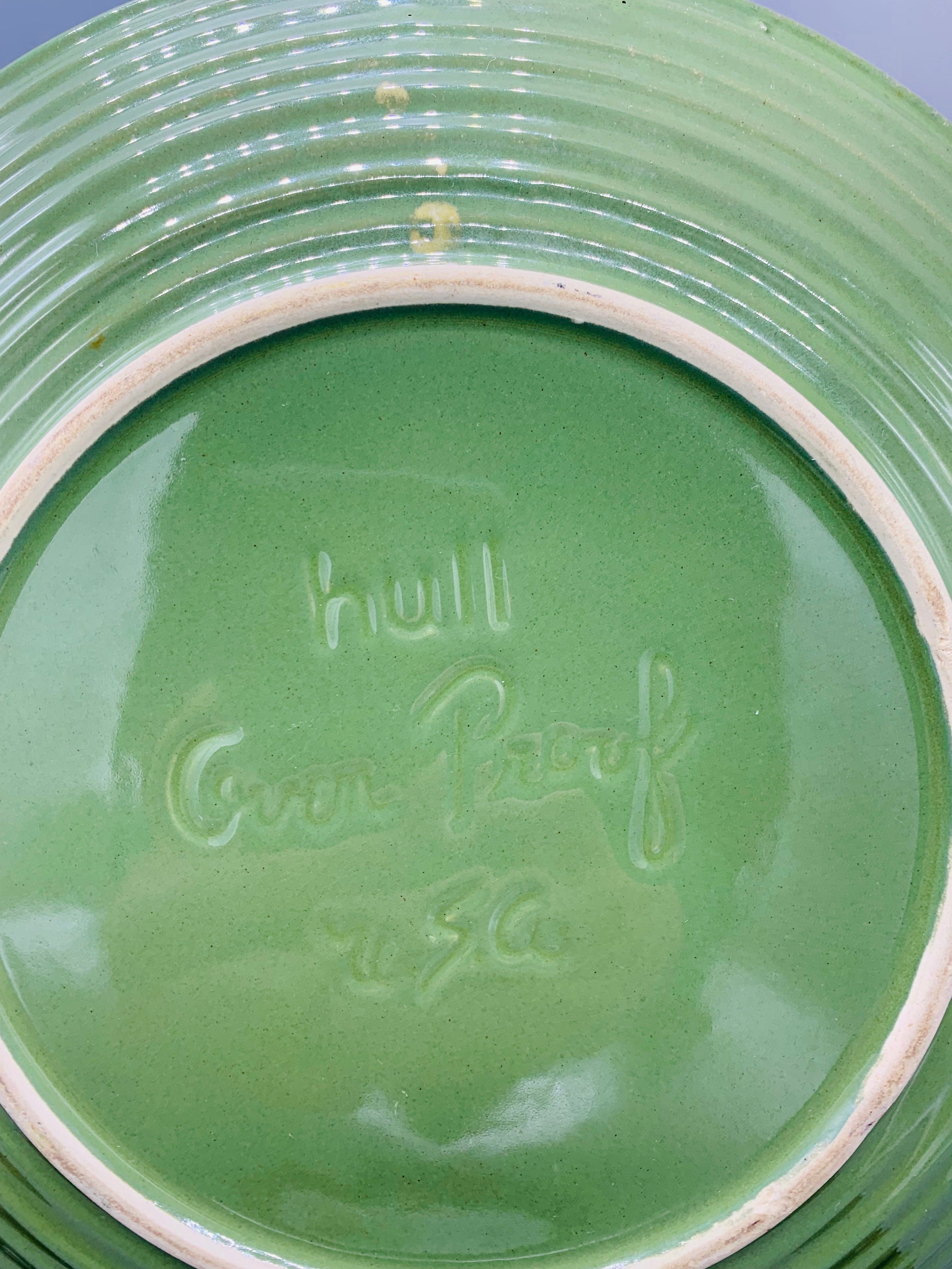 Vintage Hull Avocado Green Drip Glaze Dinner Plate Etsy