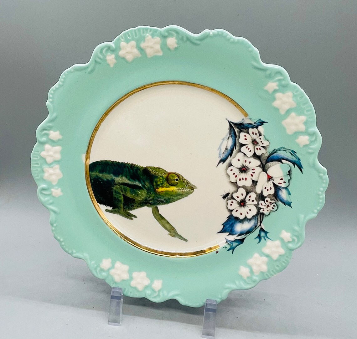 Natures Table Chameleon Salad Plates From Anthropologie Sold Individually Etsy