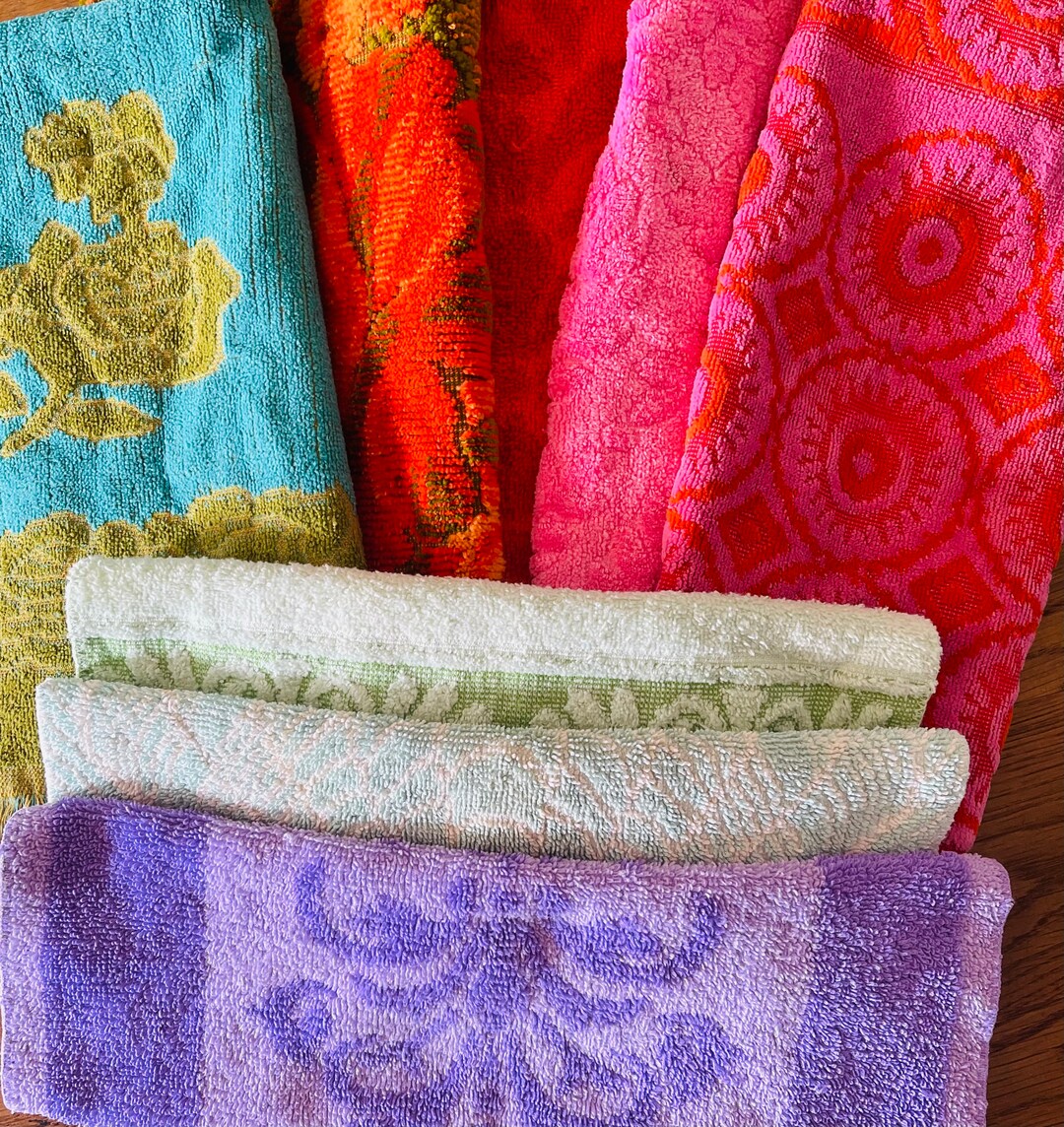 Vintage Hand Towels and Washcloths Sold Individually/ Jacquard Towels ...