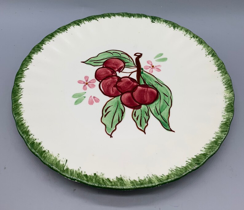 Southern Potteries Blue Ridge Dinnerware-County Fair Green Salad Plates and Fruit Fantasy Serving Bowl image 7