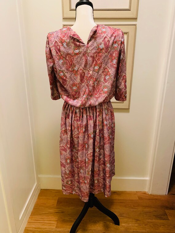 Vintage 1980’s Pink Paisley Dress - image 6