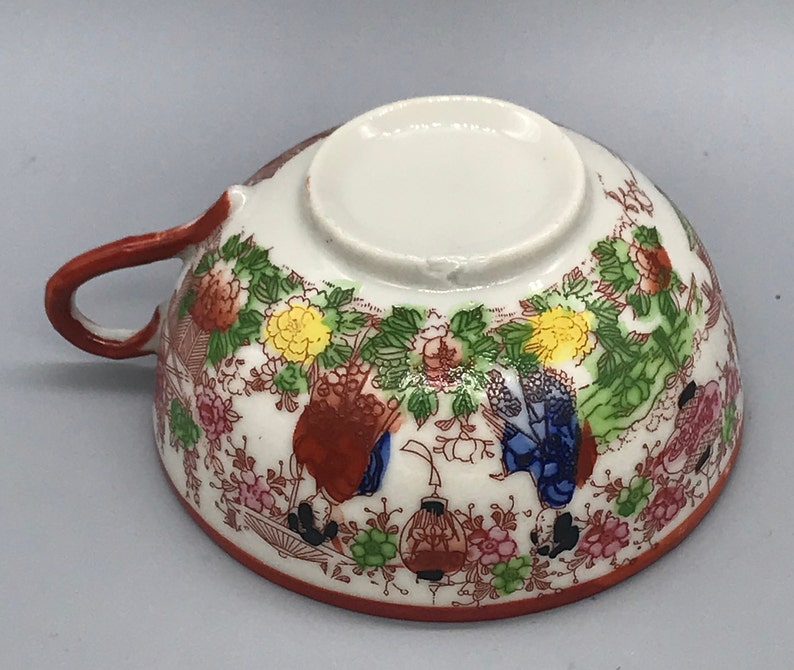 Kutani Satsuma Eggshell Geisha Tea Set of 6 Pieces Etsy