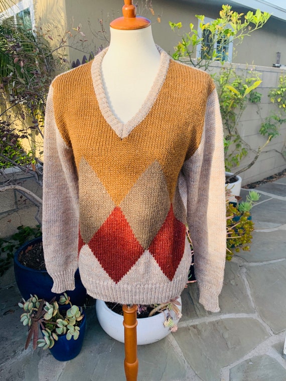 1970’s Wool Sweater Vintage Silton California V-Ne
