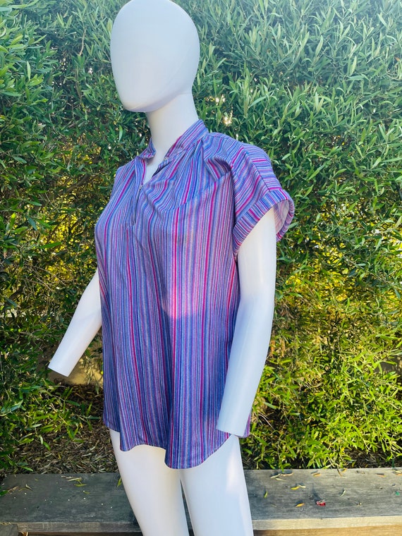 Jaylan of California Cap Sleeve Striped Shirt - image 3