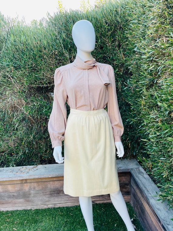 The Villager Petites Beige Wool Pencil Skirt - image 2